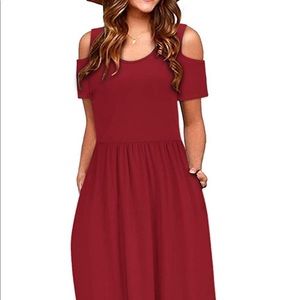 Women's Summer Cold Shoulder Maxi Dress
